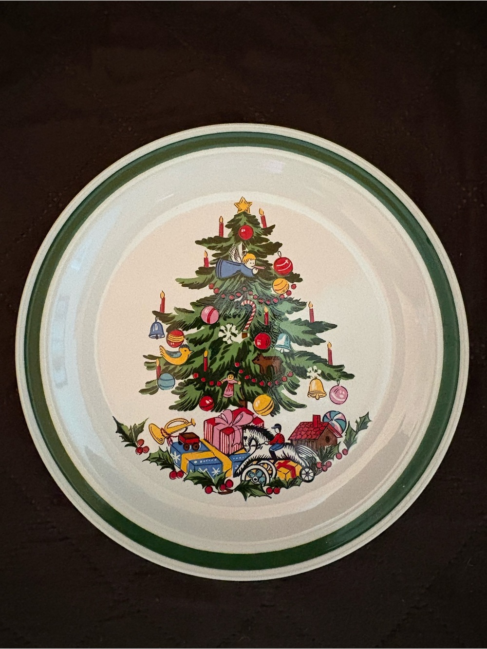 Yamaka NOEL Vintage Christmas Tree Dessert or Salad Plate 7 5/8" Holiday Noel